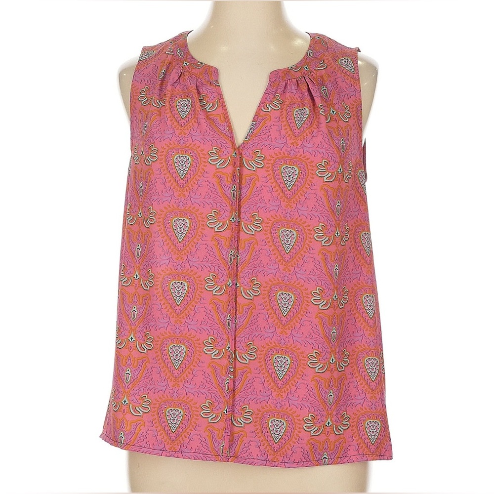 Rose & Olive Pink Patterned Sleeveless Blouse